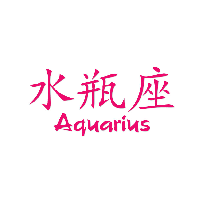 Aquarius Chinese Symbols - Decal Sticker - Multiple Colors & Sizes